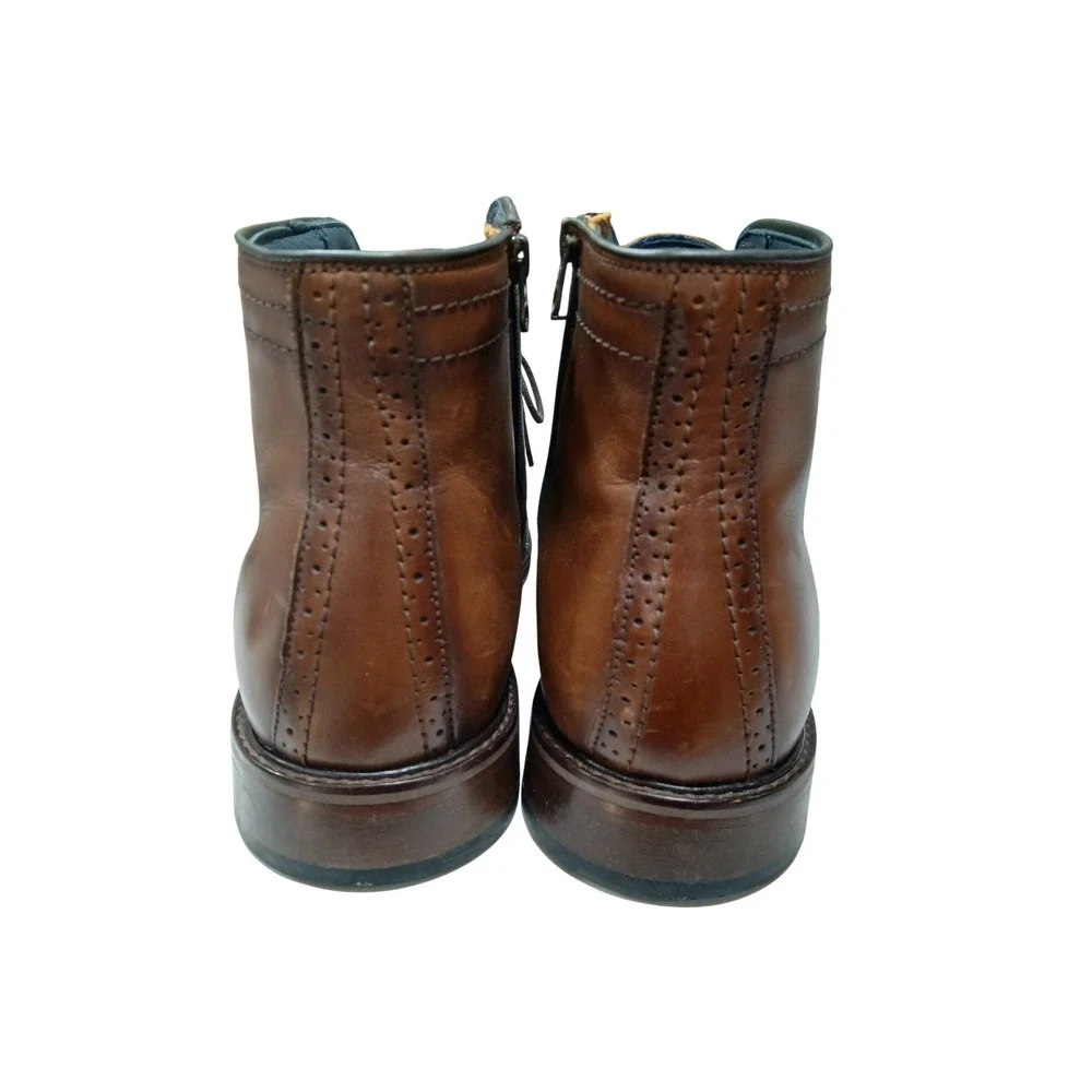 Johnston & Murphy XC Flex Mens 13 M Tan Leather Cap Toe Side Zip Boots